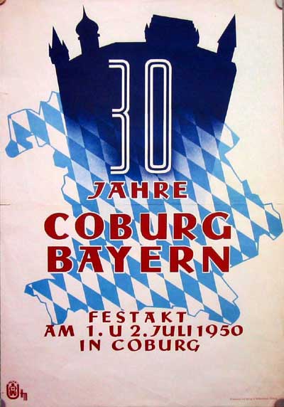 Plakat zum 30jährigen Anschluß an Bayern, 1950.