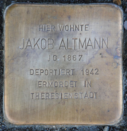 Stolperstein für Jakob Altmann, Kreuzwehrstraße 9