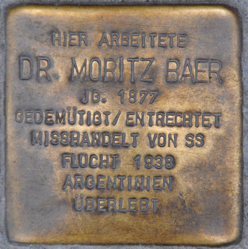 Dr. Moritz Baer, geb. 1877 / Spitalgasse 4