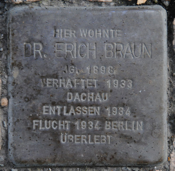 Dr. Erich Braun, geb. 1898 / Bahnhofstraße 40