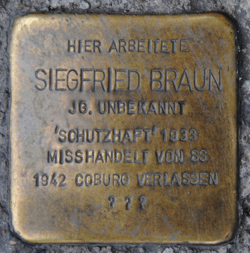 Stolperstein für Siegfried Braun, Spitalgasse 1