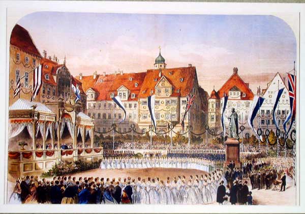 Einweihung des Prinz-Albert-Denkmals auf dem Marktplatz in Beisein von Queen Victoria