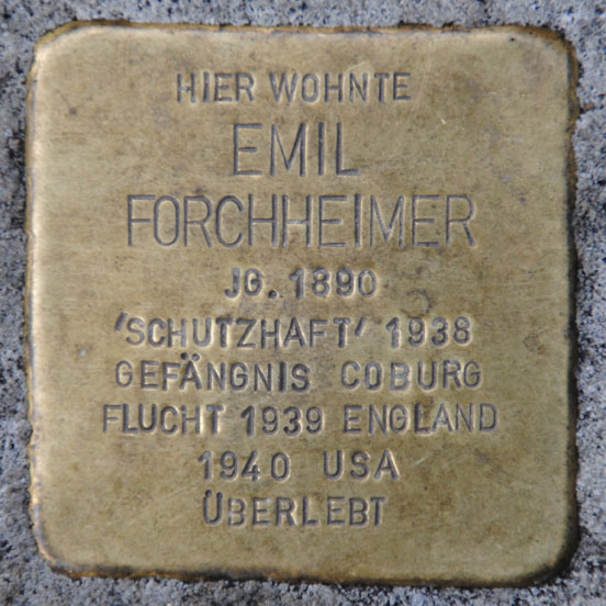 Stolperstein für Emil Forchheimer, Bahnhofstraße 28