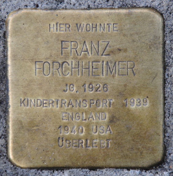 Stolperstein für Franz Forchheimer, Bahnhofstraße 30