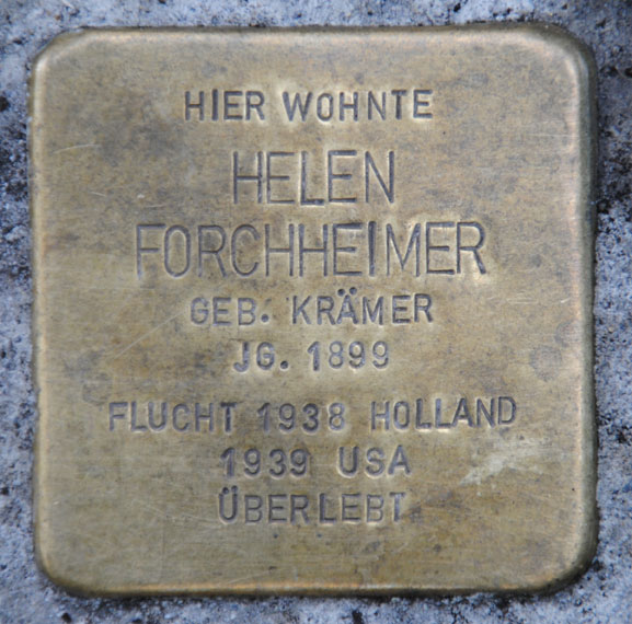 Stolperstein für Helen Forchheimer, Bahnhofstraße 28