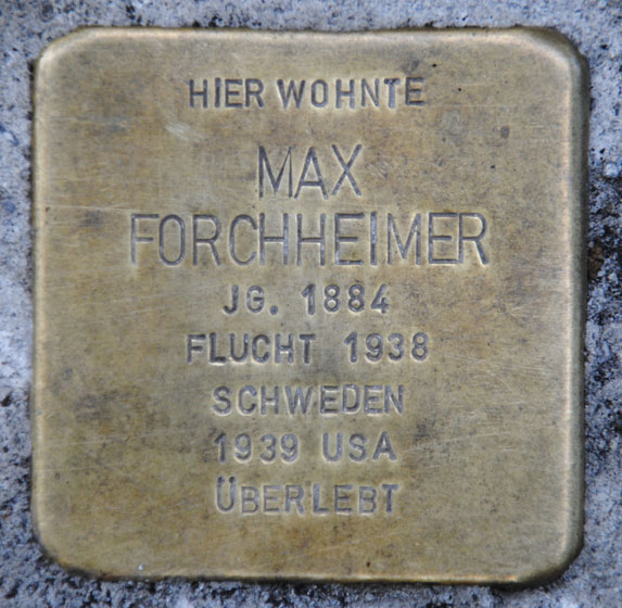 Stolperstein für Max Forchheimer, Bahnhofstraße 28