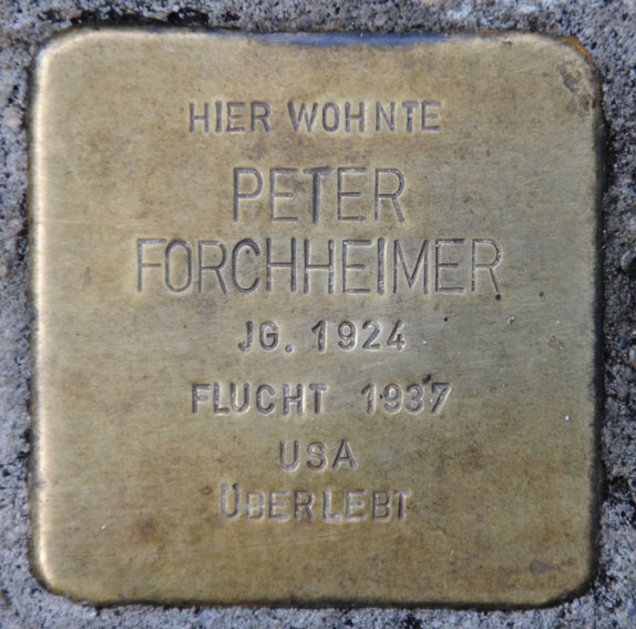 Stolperstein für Peter Forchheimer, Bahnhofstraße 30