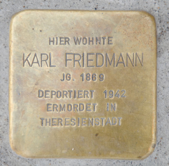 Stolperstein für Karl Friedmann, Rosenauer Straße 7