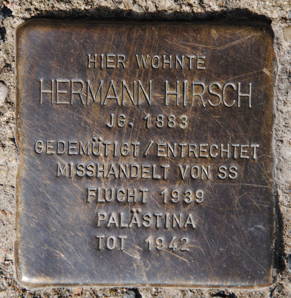 Berta und Hermann Hirsch, geb. 1891 + 1883 / Hohe Straße 30