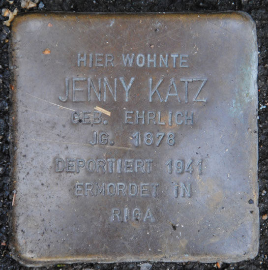 Jenny Katz geb. 1878 / Sally-Ehrlich-Straße 10