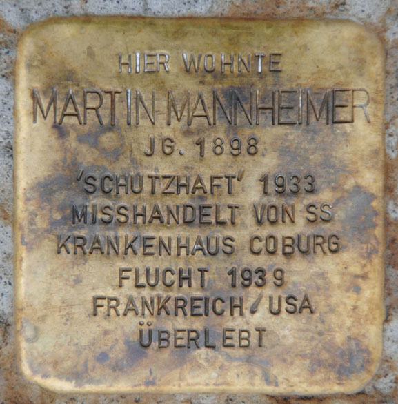 Stolperstein für Martin Mannheimer, Heiligkreuzstraße 22