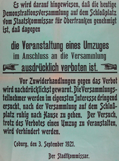 3. September 1921: Der „Coburger Blutsonnabend“