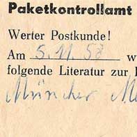 Postzensur 1958