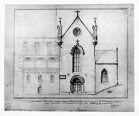 Aufrissentwurf für den Umbau der Lutherkapelle an der Veste Coburg