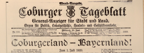 Zeitungsausschnitt vom Coburger Tageblatt