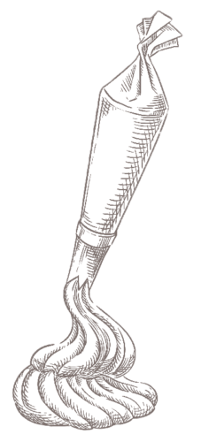 Zeichnung einer Spritztüte zum Backen
