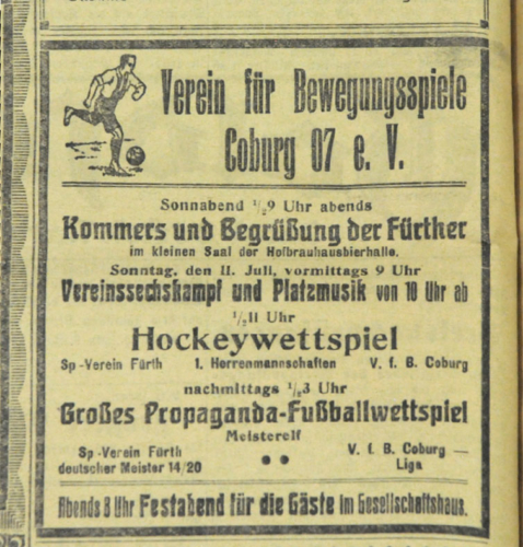 Spielankündigung des VfB Coburg