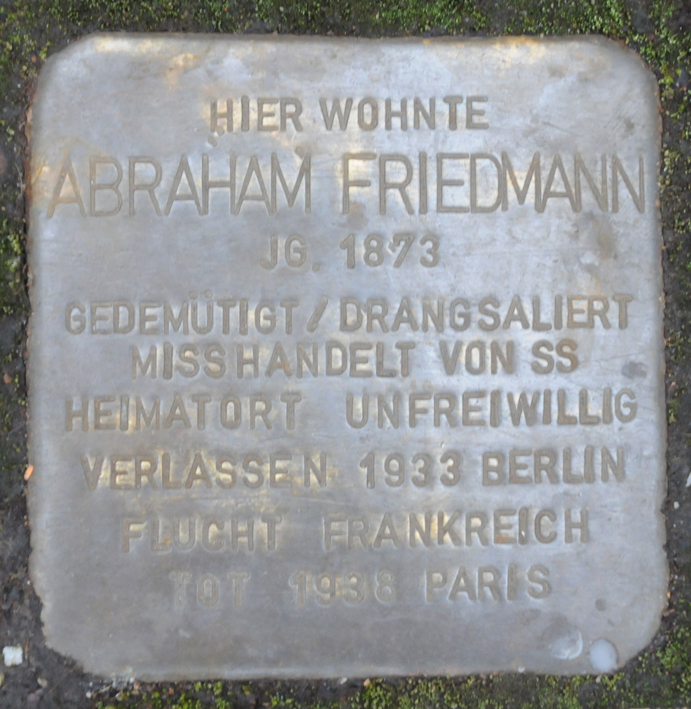 Stolperstein für  Abraham Friedmann