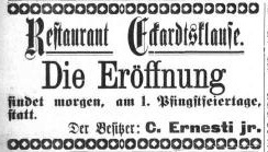 Anzeige Neueröffnung 1897